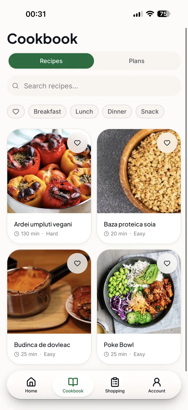 Cookbook — rețetele Veganity